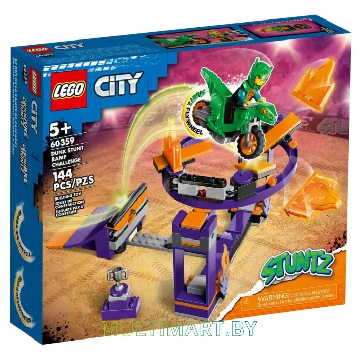 Конструктор LEGO City 60359 Испытание каскадеров с трамплином и кольцом